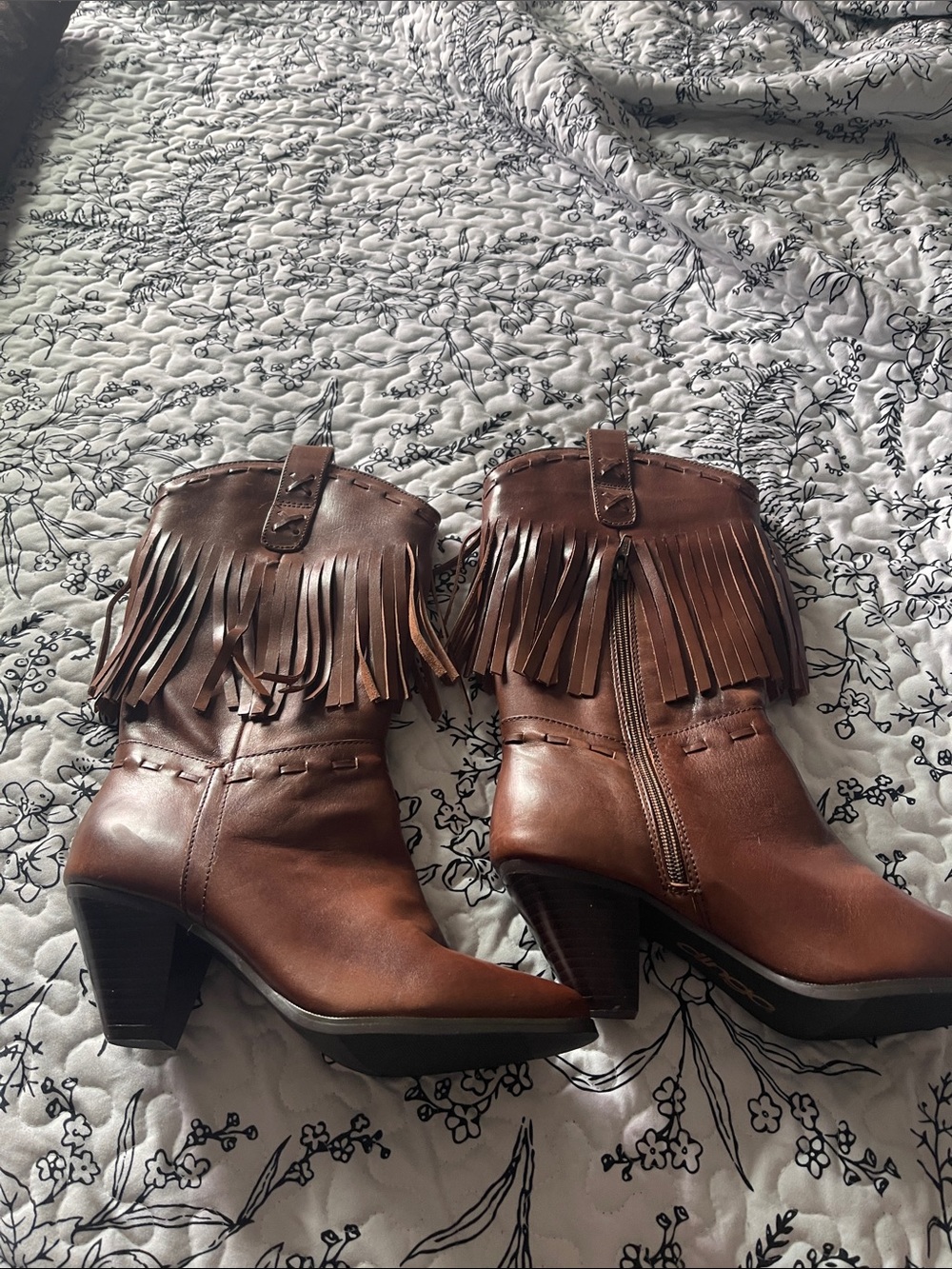 dingo Brown Fringe Western Ankle Boots sorry without tags